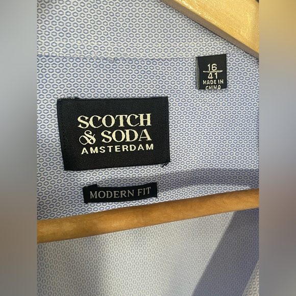 Scotch & Soda Amsterdam Shirt Men's 16 / 41 Blue Office Work Casual Button Front - Picture 4 of 7